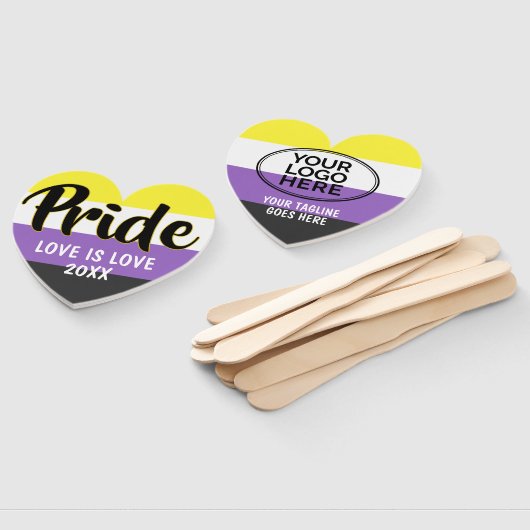 Pride Nonbinary Flag Custom Logo Handwaaier (Niet-gemonteerd)