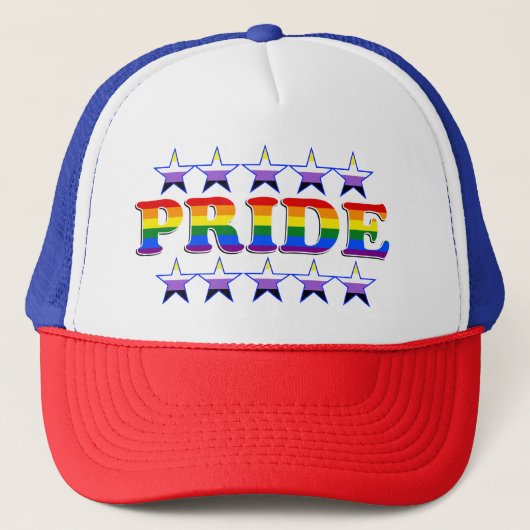 PRIDE Nonbinary Pride Sterren Trucker Pet (Voorkant)