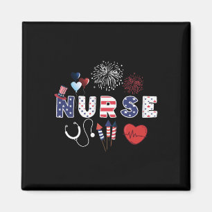 Pride Nurse Usa Vlag Stethoscoop Patriottische zus Magneet