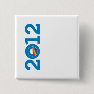 PRIDE OBAMA 2012 VIERKANTE BUTTON 5,1 CM