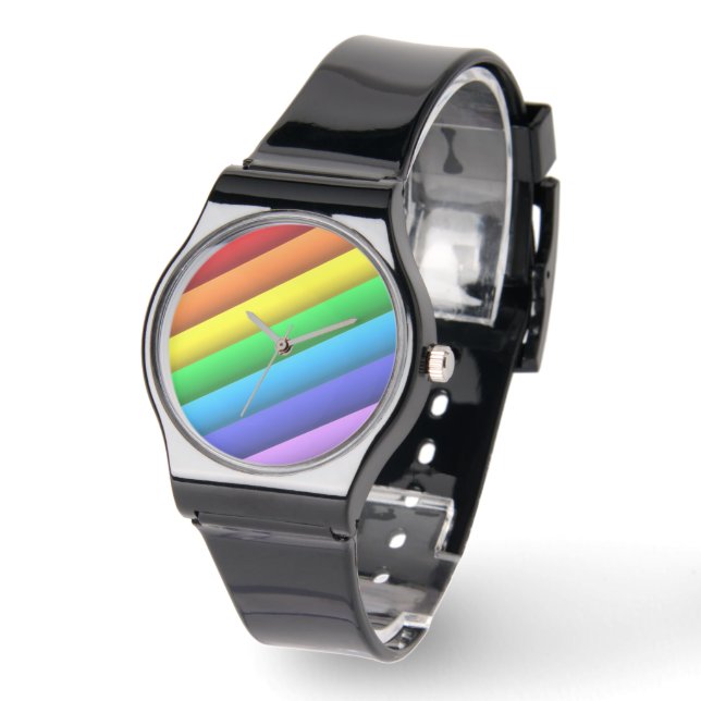PRIDE O'Clock zwarte unisex horloge (Hoek)