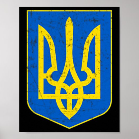 Pride Oekraïense Vlag Wapen Cadeau Steun Poster (Voorkant)