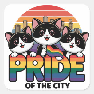 Pride of Los Angeles City California Verenigde Sta Vierkante Sticker