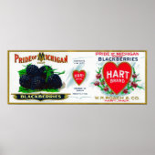 Pride of Michigan Blackberry Label Hart, MI Poster (Voorkant)
