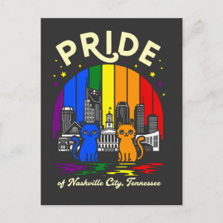Pride of Nashville City Tennessee Cats Rainbow Fla Briefkaart