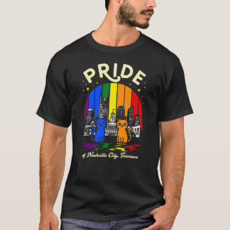 Pride of Nashville City Tennessee Cats Rainbow Fla T-shirt