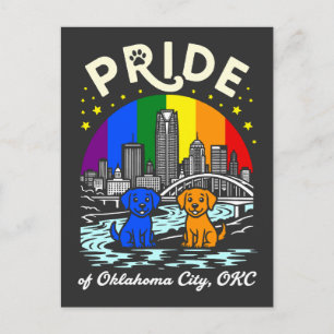 Pride of Oklahoma City OKC Honden Regenboogvlag Briefkaart
