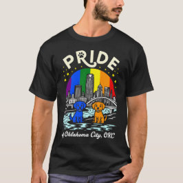 Pride of Oklahoma City OKC Honden Regenboogvlag T-shirt