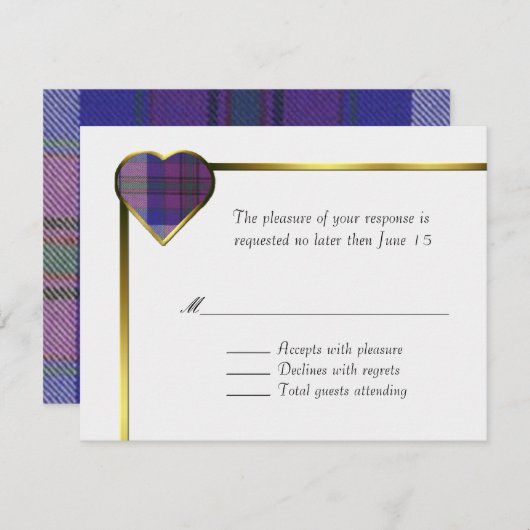 Pride of Scotland Heart RSVP Card (Voorkant / Achterkant)