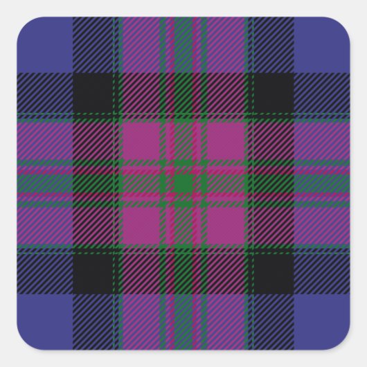 Pride of Scotland Mode Tartan Vierkante Sticker (Voorkant)