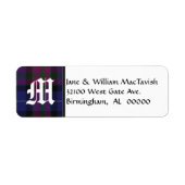 Pride of Scotland Plaid Monogram Adresetiketten Etiket (Voorkant)