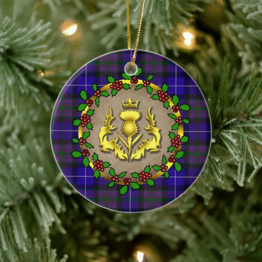 Pride of Scotland Tartan Gepersonaliseerde Kerstmi Keramisch Ornament (Boom)