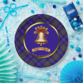 Pride of Scotland Tartan Gepersonaliseerde Kerstmi Papieren Bordje (Feest)