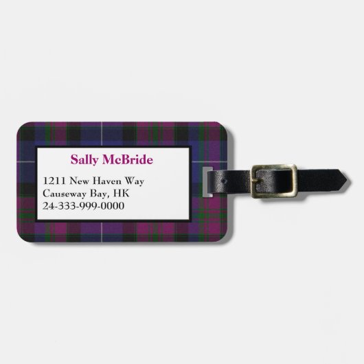 Pride of Scotland Tartan Pset Bagagelabel (Voorkant horizontaal)
