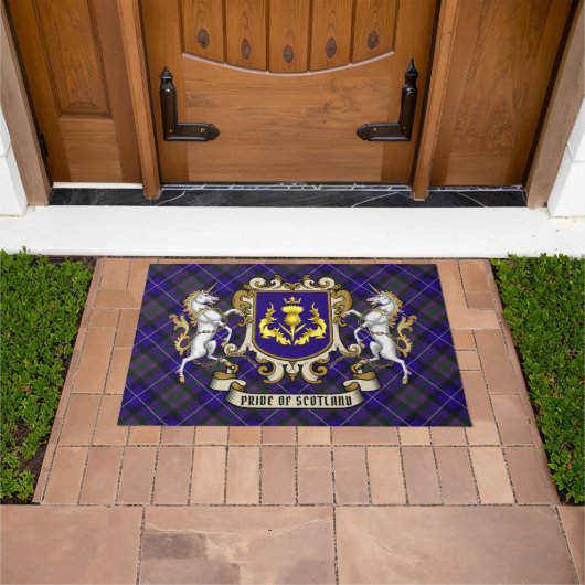 Pride of Scotland Tartan & Thistle gepersonaliseer Deurmat (Buiten)