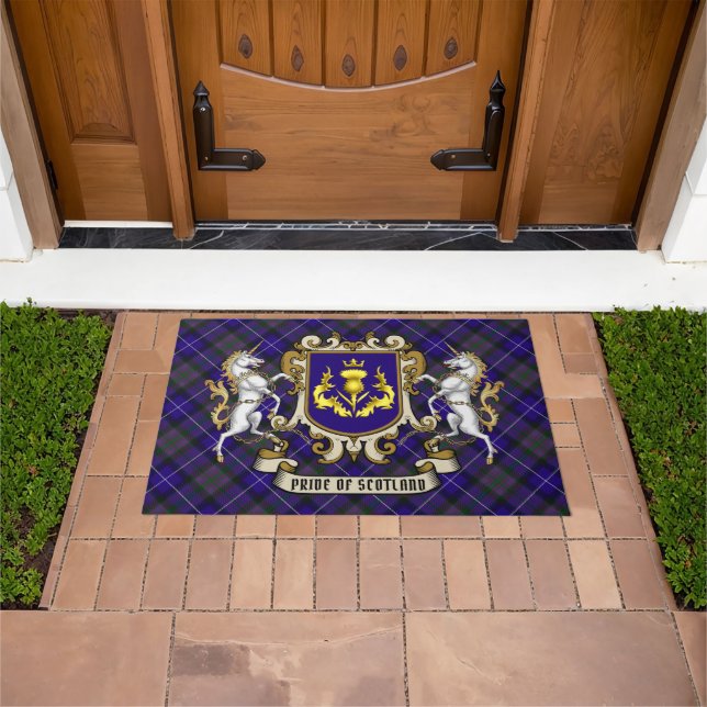 Pride of Scotland Tartan & Thistle gepersonaliseer Deurmat (Buiten)
