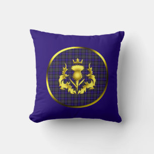 Pride of Scotland Tartan w/Golden Thistle Blue Kussen