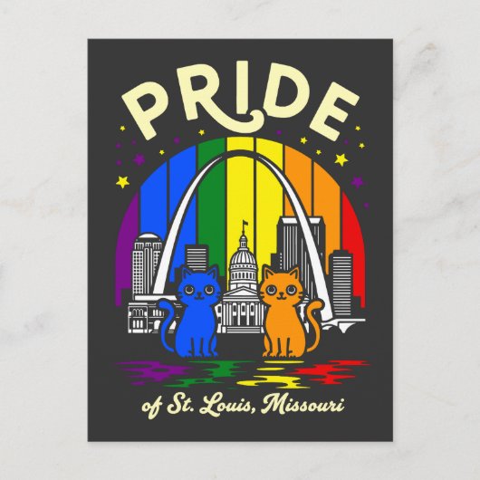 Pride of St. Louis City Missouri Cats Rainbow Fla Briefkaart (Voorkant)