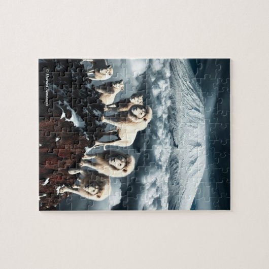 Pride of white lions: puzzle legpuzzel (Horizontaal)