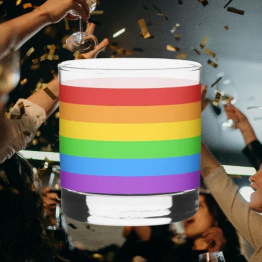 Pride On The Rocks: Rainbow Flag Whisky Glas