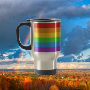 Pride onderweg: Regenboogvlag Reisbeker