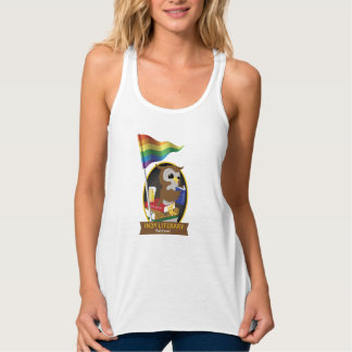 Pride Owl Flag Flowy Racerback Tank