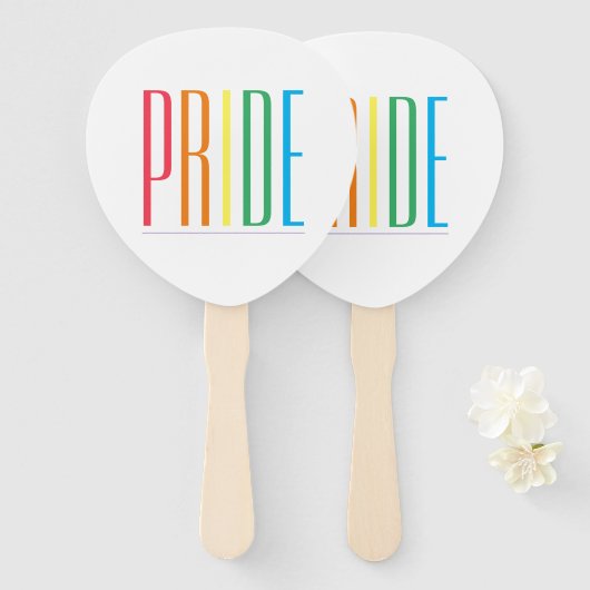 PRIDE Paddle Shape Hand Fans Handwaaier (Voorkant en achterkant)