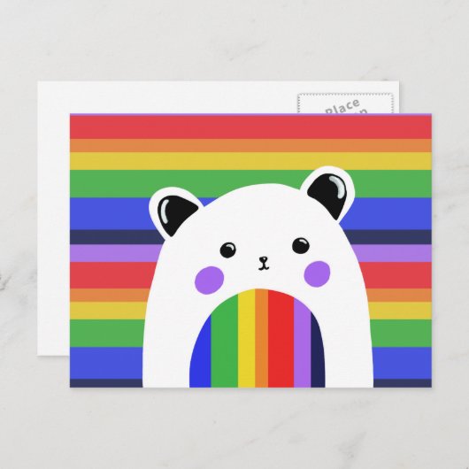Pride Panda Rainbow Briefkaart (Voorkant / Achterkant)