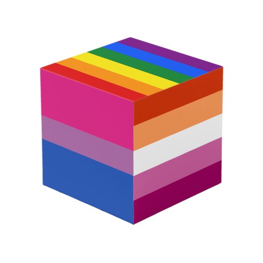 Pride Paperweight Kubus (Achter hoekig)