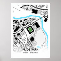 Pride Park Stadium Poster, de thuisbasis van Derby