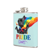 Pride Party Dog in regenboogkapje Heupfles (Links)