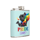 Pride Party Dog in regenboogkapje Heupfles (Rechts)