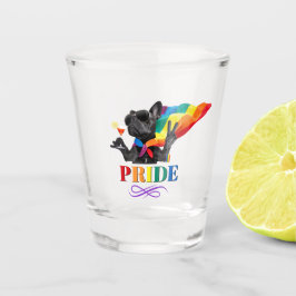 Pride Party Dog in regenboogkapje Shot Glas