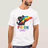 Pride Party Dog in regenboogkapje T-shirt (Voorkant)