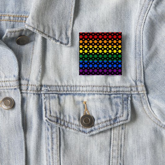 Pride Patronen | Polka Dots Vierkante Button 5,1 Cm (In situ)