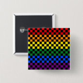 Pride-patronen | Regenboog dambord Vierkante Button 5,1 Cm (Voorkant /achterkant)