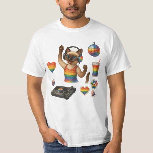 Pride Paws Kat-geïnspireerde Pride LGBTQ T-shirt (Voorkant)
