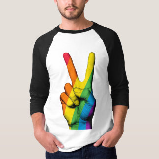 Pride Peace Hand Sign Raglan T-shirt – Draag je tr