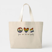 Pride Peace Love Equality Floral Grote Tote Bag (Achterkant)