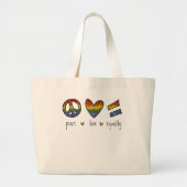 Pride Peace Love Equality Floral Grote Tote Bag (Voorkant)