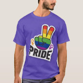 Pride Peace paarse mannen T-shirt (Voorkant)