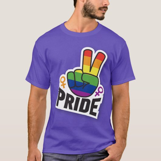 Pride Peace paarse mannen T-shirt (Voorkant)