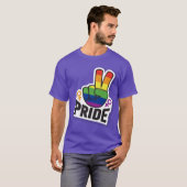 Pride Peace paarse mannen T-shirt (Voorkant volledig)
