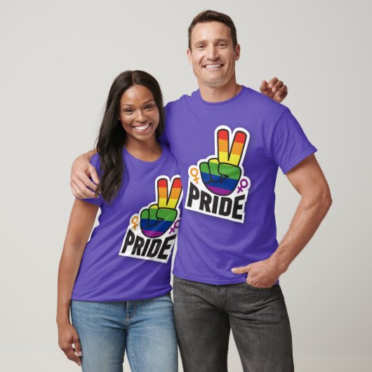 Pride Peace paarse mannen T-shirt (Unisex)