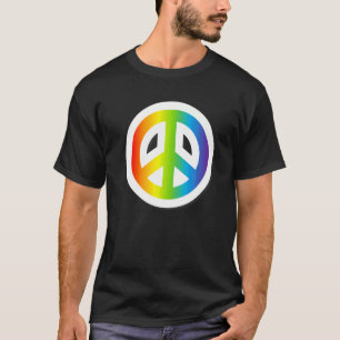 Pride Peace Sign Love Rainbow Graphic T - shirts L