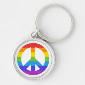 Pride Peace Sign-Sleutelhanger Sleutelhanger (Voorkant)