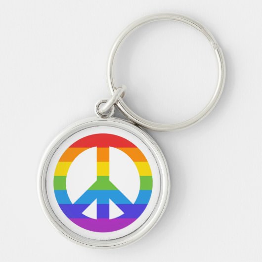 Pride Peace Sign-Sleutelhanger Sleutelhanger (Voorkant)