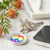 Pride Peace Sign-Sleutelhanger Sleutelhanger (Zijkant)