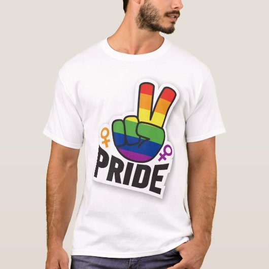 Pride Peace Wit mannen T-shirt (Voorkant)
