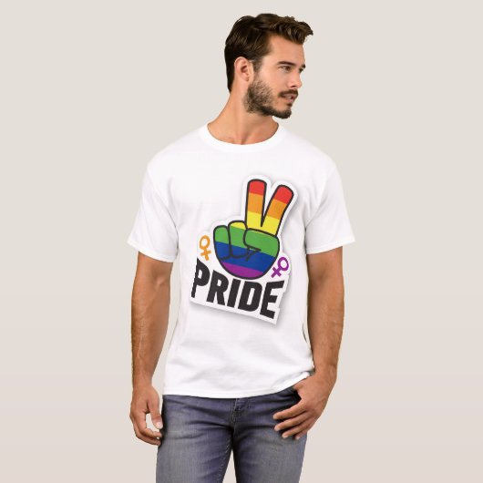 Pride Peace Wit mannen T-shirt (Voorkant volledig)